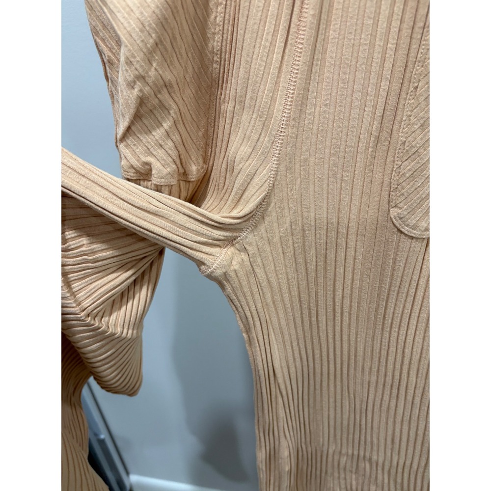 Free People Movement Blissed Out Wide-Leg Pants Ribbed High Rise Peach XS 30" - Picture 4 of 11